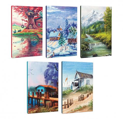 5li Manzara Temalı 13,5x19,5cm 64 Sayfa Çizgili Okul Defteri Seti -3 -