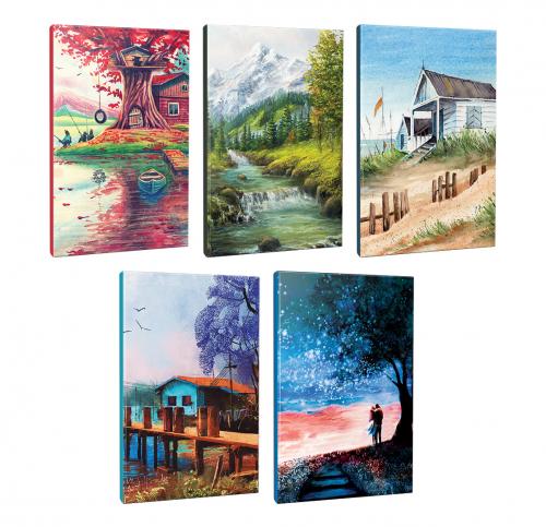 5li Manzara Temalı 13,5x19,5cm 64 Sayfa Çizgili Okul Defteri Seti -8 -