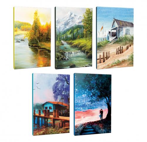 5li Manzara Temalı 13,5x19,5cm 64 Sayfa Çizgili Okul Defteri Seti -9 -