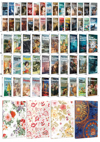 60 Dünya Klasiği ve Çiçekli Planlama Defteri Seti -1 - Halkkitabevi