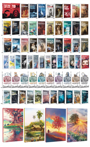 65 Dünya Klasiği ve Manzara Temalı 64 Sayfa Çizgili Defter Seti -2 - H