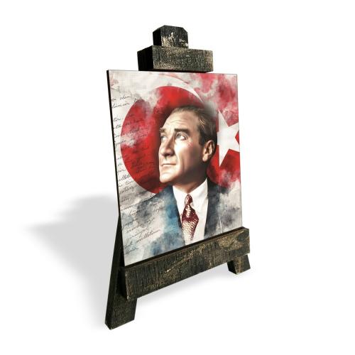 Ahşap Şövalyeli Resim ,Küçük Boy Atatürk Resim 1