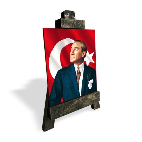 Ahşap Şövalyeli Resim ,Küçük Boy Atatürk Resim 2