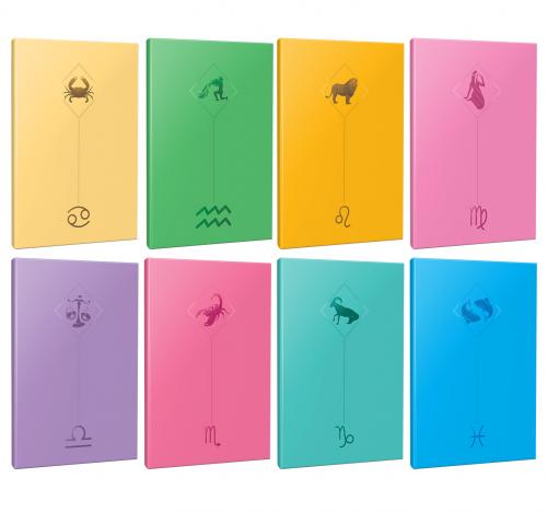 8li Burç-Astroloji Temalı 13,5x19,5cm 64 Sayfa Çizgisiz Defter Seti -4