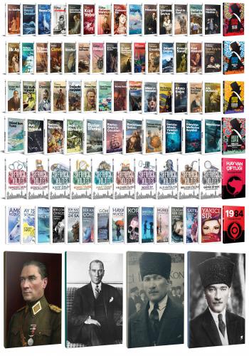 94 Dünya Klasiği ve Atatürk Temalı 64 Sayfa Çizgili Defter Seti -2