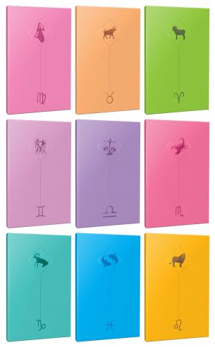9lu Burç-Astroloji Temalı 13,5x19,5cm 64 Sayfa Çizgisiz Defter Seti -1