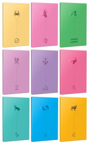 9lu Burç-Astroloji Temalı 13,5x19,5cm 64 Sayfa Çizgisiz Defter Seti -4