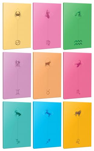 9lu Burç-Astroloji Temalı 13,5x19,5cm 64 Sayfa Çizgisiz Defter Seti -7