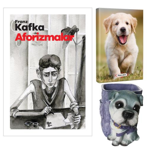 Aforizmalar - Franz Kafka ve Dekoratif Köpek Kalemlik - Mutlu Prens Planlama Defteri