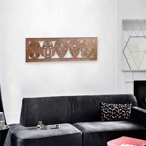 Afrika Maskeleri Ahşap Oyma Tablo Büyük - Halkkitabevi