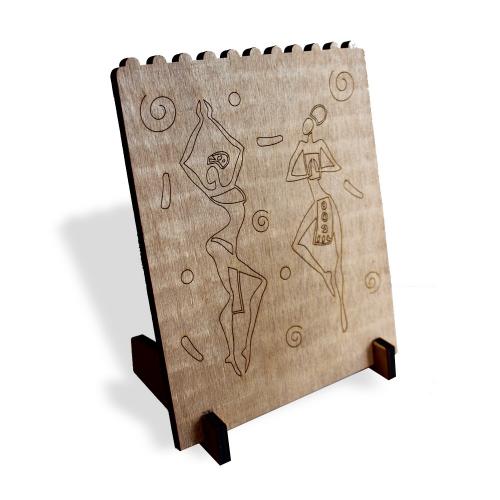Afrikalı Dansçı Kadınlar Ahşap Takı Standı - Halkkitabevi