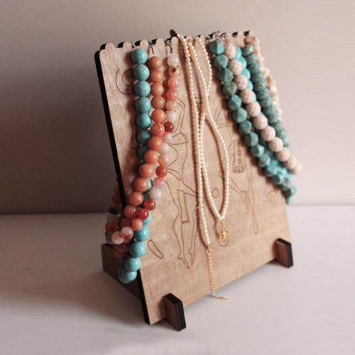 Afrikalı Dansçı Kadınlar Ahşap Takı Standı