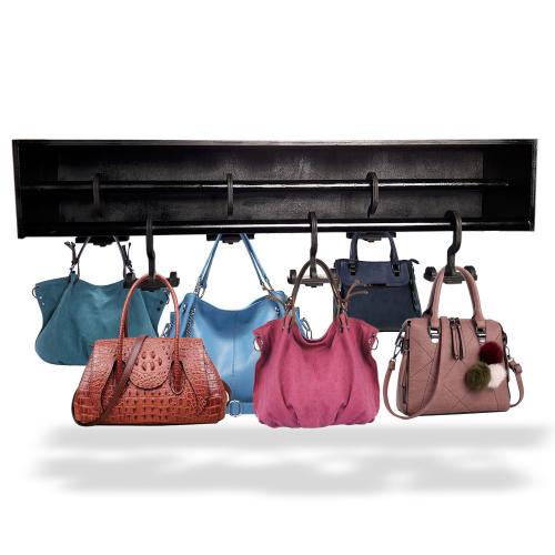 Ahşap Çanta Askılığı Siyah Büyük