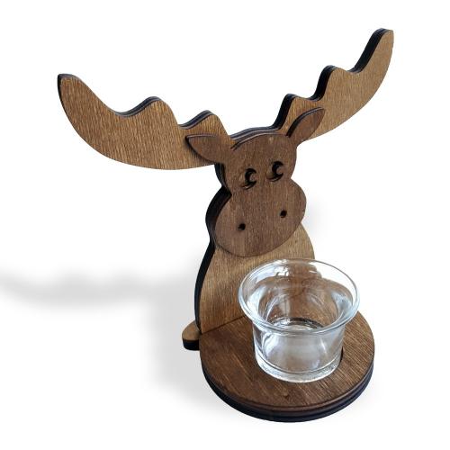 Ahşap Geyikli T-Light Mumluk - Halkkitabevi