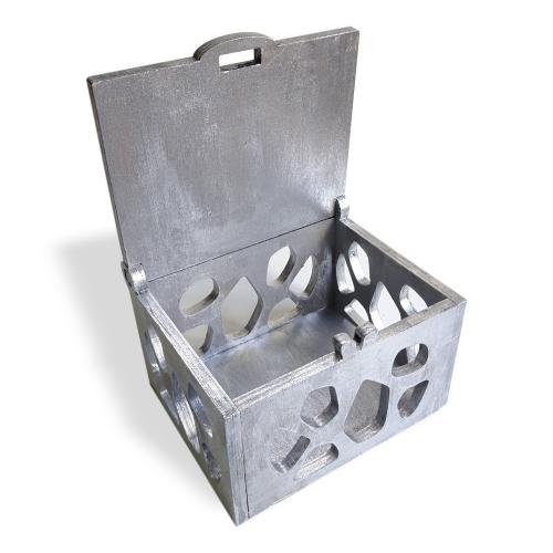 Ahşap, Kapaklı Kutu, Leopar Desenli, Gümüş - Halkkitabevi