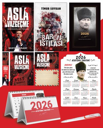 Asla Vazgeçme - Ayraç - Kartpostal - Poster - Baron İstilası -  2026 Ajanda Komutan - Kalpaklı Ahşap Duvar Takvimi - Masa Takvimi