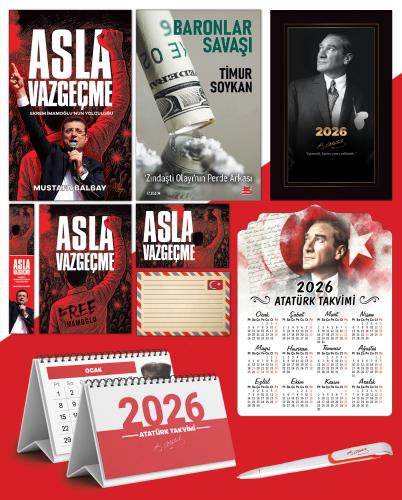 Asla Vazgeçme - Ayraç - Kartpostal - Poster - Baronlar Savaşı -  2026 Ajanda İstikbal - İstikbal Ahşap Duvar Takvimi - Masa Takvimi