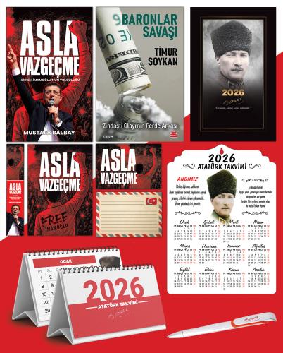 Asla Vazgeçme - Ayraç - Kartpostal - Poster - Baronlar Savaşı -  2026 Ajanda Komutan - Kalpaklı Ahşap Duvar Takvimi - Masa Takvimi