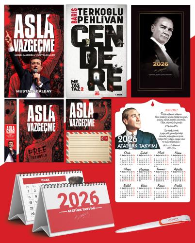 Asla Vazgeçme - Ayraç - Kartpostal - Poster - Cendere -  2026 Ajanda Gazi Paşa - Ayyıldız Ahşap Duvar Takvimi - Masa Takvimi