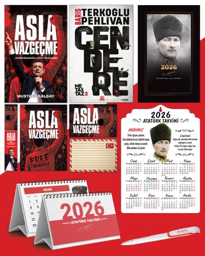Asla Vazgeçme - Ayraç - Kartpostal - Poster - Cendere -  2026 Ajanda Komutan - Kalpaklı Ahşap Duvar Takvimi - Masa Takvimi
