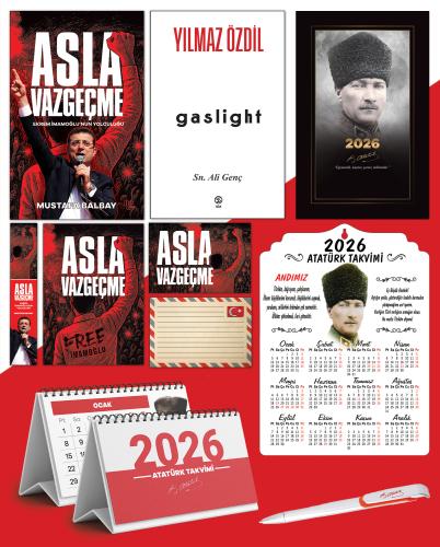 Asla Vazgeçme - Ayraç - Kartpostal - Poster - Gaslight -  2026 Ajanda Komutan - Kalpaklı Ahşap Duvar Takvimi - Masa Takvimi