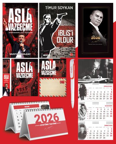 Asla Vazgeçme - Ayraç - Kartpostal - Poster - İblisi Öldür -  2026 Ajanda Gazi Paşa - İmza Duvar Takvimi - Masa Takvimi
