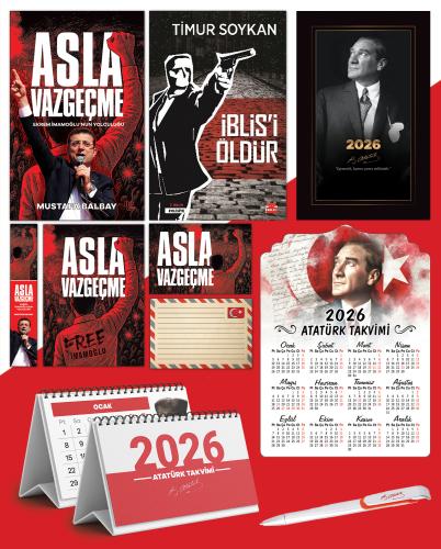 Asla Vazgeçme - Ayraç - Kartpostal - Poster - İblisi Öldür -  2026 Ajanda İstikbal - İstikbal Ahşap Duvar Takvimi - Masa Takvimi