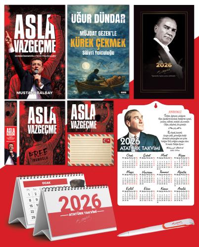 Asla Vazgeçme - Ayraç - Kartpostal - Poster - Müjdat Gezenle Kürek Çekmek -  2026 Ajanda Gazi Paşa - Ayyıldız Ahşap Duvar Takvimi - Masa Takvimi