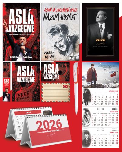 Asla Vazgeçme - Ayraç - Kartpostal - Poster - Nazım Hikmet -  2026 Ajanda İstikbal - Sakarya Duvar Takvimi - Masa Takvimi