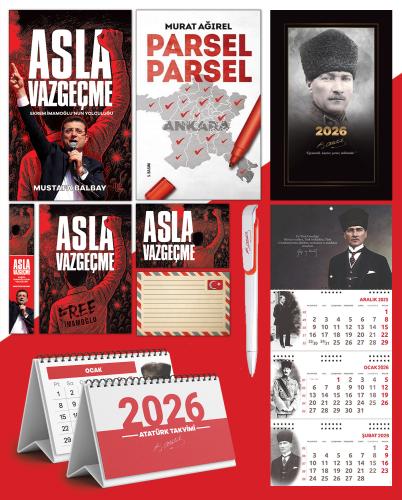 Asla Vazgeçme - Ayraç - Kartpostal - Poster - Parsel Parsel -  2026 Ajanda Komutan - Gazi Duvar Takvimi - Masa Takvimi
