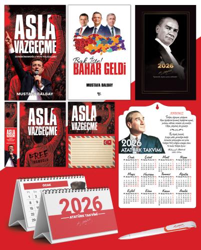 Asla Vazgeçme - Ayraç - Kartpostal - Poster Ve Bak İşte bahar Geldi -  2026 Ajanda Gazi Paşa - Ayyıldız Ahşap Duvar Takvimi - Masa Takvimi