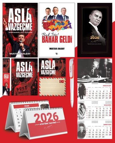 Asla Vazgeçme - Ayraç - Kartpostal - Poster Ve Bak İşte bahar Geldi -  2026 Ajanda Gazi Paşa - İmza Duvar Takvimi - Masa Takvimi