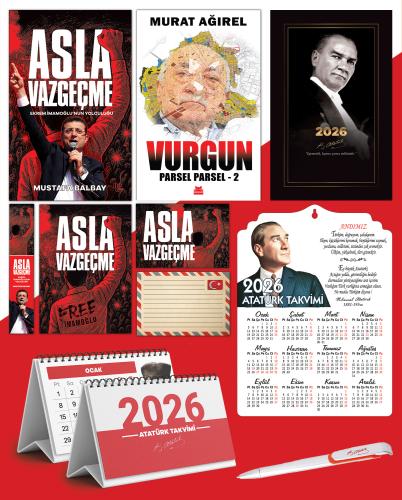 Asla Vazgeçme - Ayraç - Kartpostal - Poster - Vurgun - Parsel Parsel 2 -  2026 Ajanda Gazi Paşa - Ayyıldız Ahşap Duvar Takvimi - Masa Takvimi