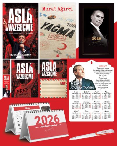 Asla Vazgeçme - Ayraç - Kartpostal - Poster - Yağma - Sayıştay Belgeleri -  2026 Ajanda Gazi Paşa - Ayyıldız Ahşap Duvar Takvimi - Masa Takvimi