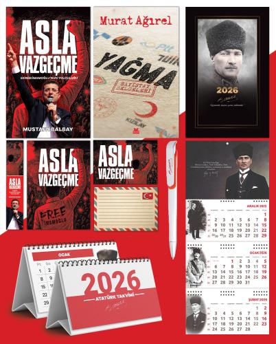 Asla Vazgeçme - Ayraç - Kartpostal - Poster - Yağma - Sayıştay Belgeleri -  2026 Ajanda Komutan - Gazi Duvar Takvimi - Masa Takvimi