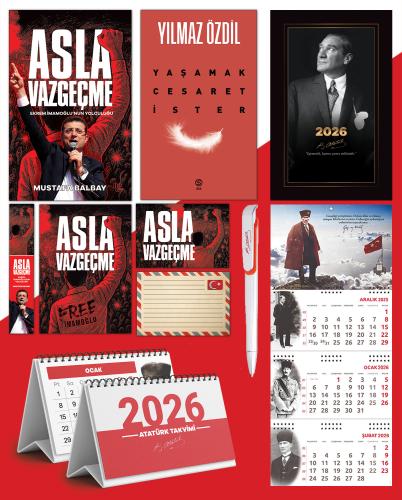 Asla Vazgeçme - Ayraç - Kartpostal - Poster - Yaşamak Cesaret İster -  2026 Ajanda İstikbal - Sakarya Duvar Takvimi - Masa Takvimi