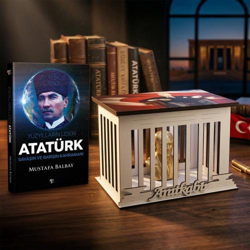 Yüzyılların Lideri Atatürk ve Atatürk Büstlü Ahşap Anıtkabir Işıklı Maket