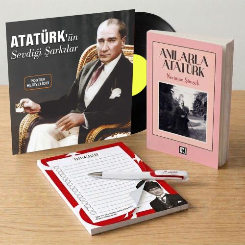 Atatürk'ün Sevdiği Şarkılar Plak - Anılarla Atatürk - Bloknot ve Kalem