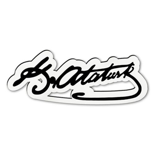 Atatürk İmzalı 14cm'lik Ahşap Magnet