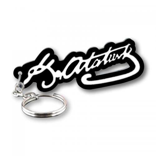 Atatürk İmzalı Ahşap Anahtarlık