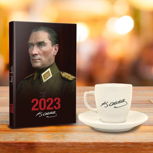 Atatürk Hediye Seti - Tekli Atatürk İmza Fincan - Mudanya - Halkkitabe