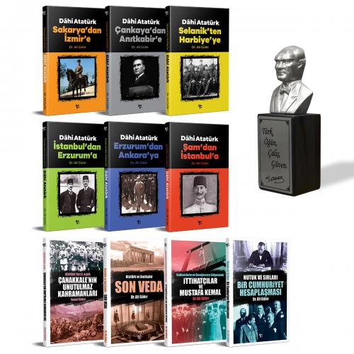 Atatürk'ü Anlamak Seti - 10 Kitap ve Atatürk Büstü Gümüş - Halkkitabev