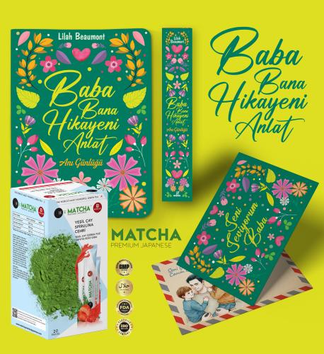 Baba Bana Hikayeni Anlat Ayraç Kartpostal - Çilekli Matcha Çayı