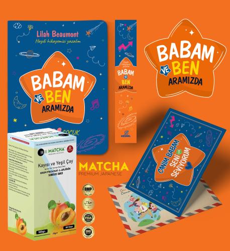 Babam ve Ben Aramızda Ayraç Kartpostal - Kayısı Matcha Çayı