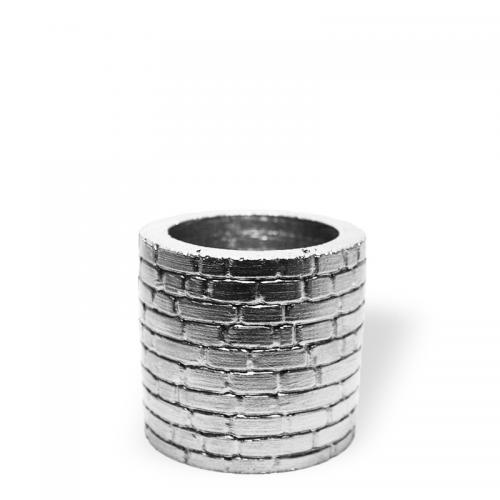 Betigo Duvar Desenli Beton Sukulent Saksısı Gümüş - Halkkitabevi