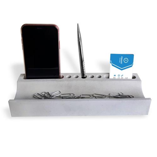 Beton Telefon Standı ve Masaüstü Düzenleyici "Kalem Hediyeli" - Halkki