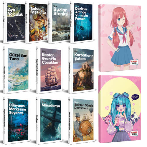 Çocuk Klasikleri 10 Kitap - Flying Kisses ve Catgirl Defter - Halkkita