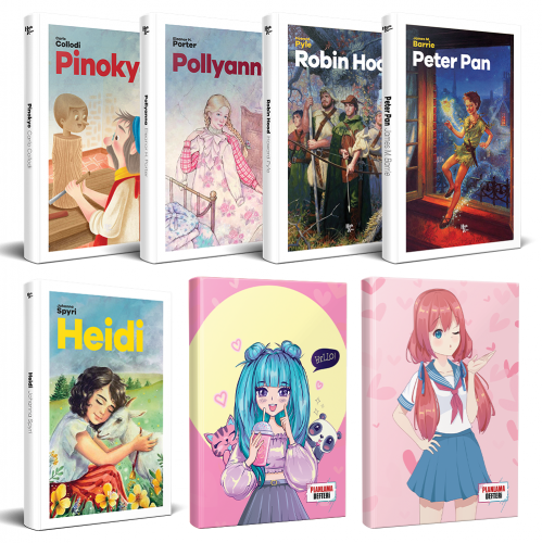 Çocuk Klasikleri Beş Kitap - Flying Kisses ve Catgirl Defter - Halkkit