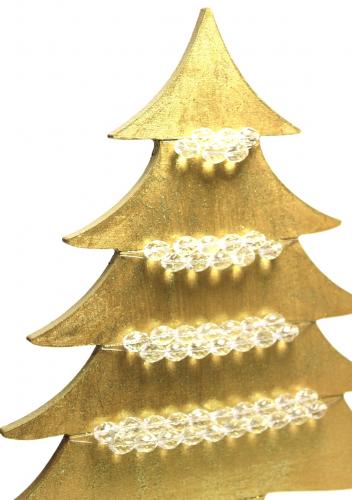 Cam Boncuklu Ahşap Çam Ağacı - Altın - Halkkitabevi