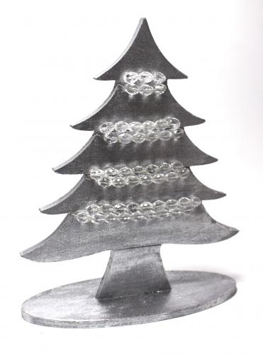 Cam Boncuklu Ahşap Çam Ağacı - Gümüş - Halkkitabevi